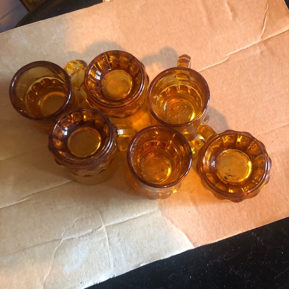 Six Vintage amber miniature beer glasses shot glasses by federal glass - Picture 2 of 7
